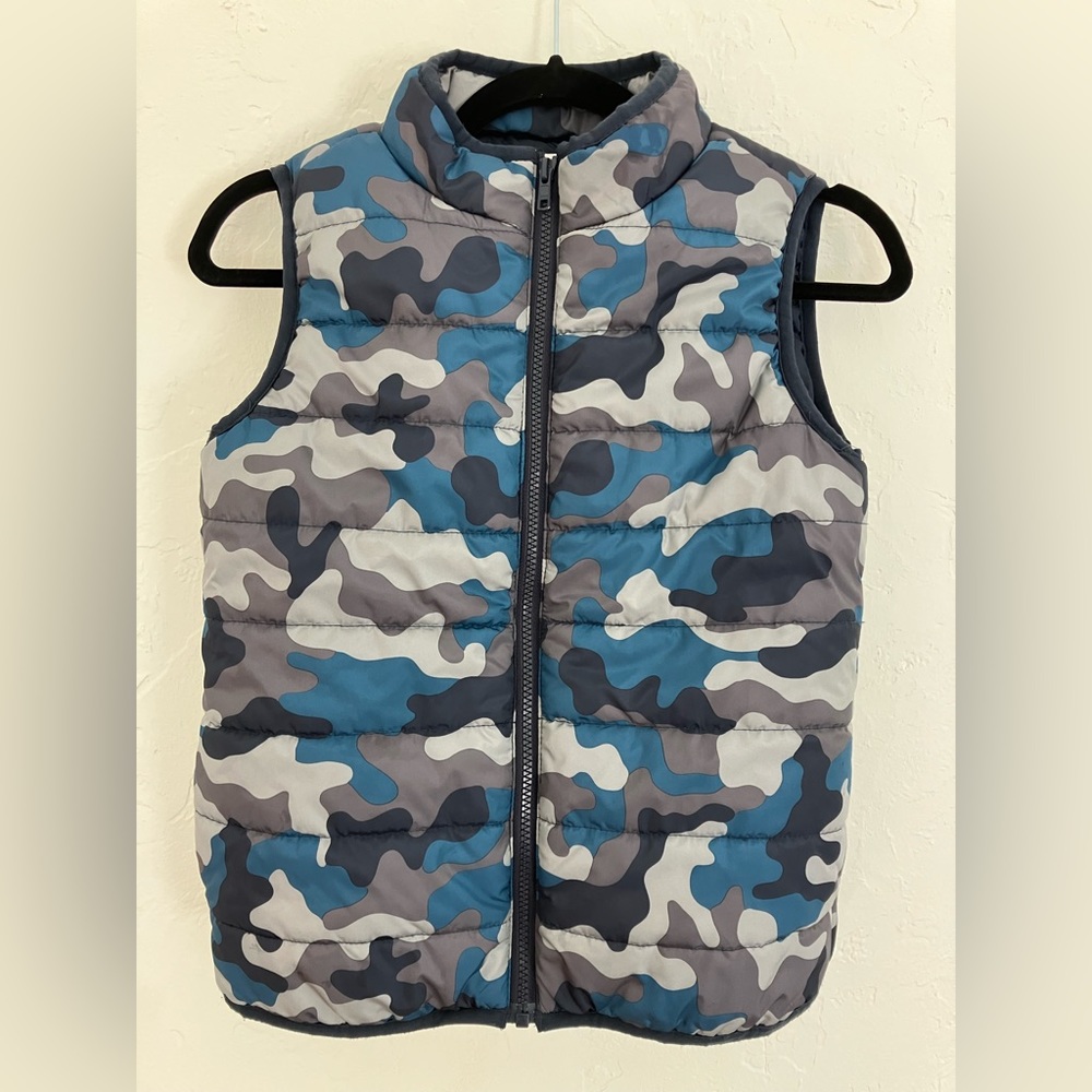 Gymboree Kids Medium (7-8) Camouflage Zippered Puffer Vest, EUC